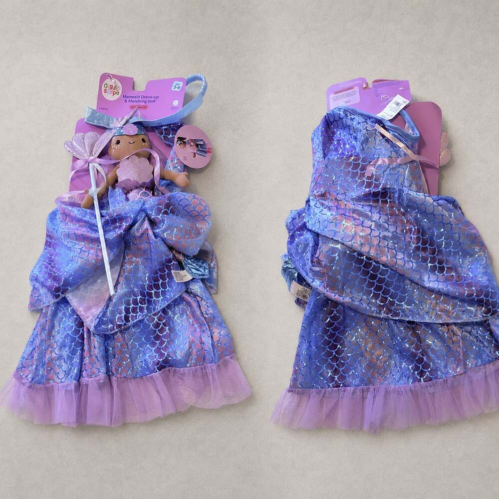 Gigglescape Mermaid Dress-up & Matching Doll 5-Piece Set